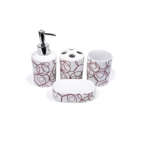 Set de Accesorios para Baño de Cerámica 4 Piezas
