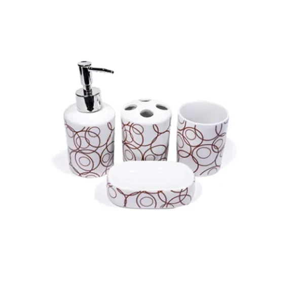 Set de Accesorios para Baño de Cerámica 4 Piezas